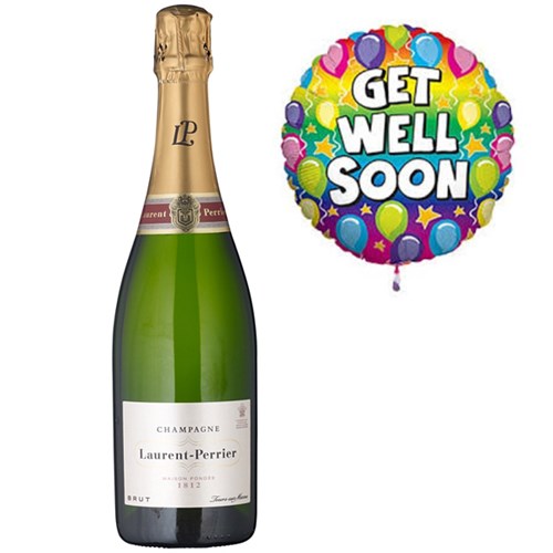 Buy & Send Laurent Perrier La Cuvee Champagne and Get Well Soon Balloon Gift Online